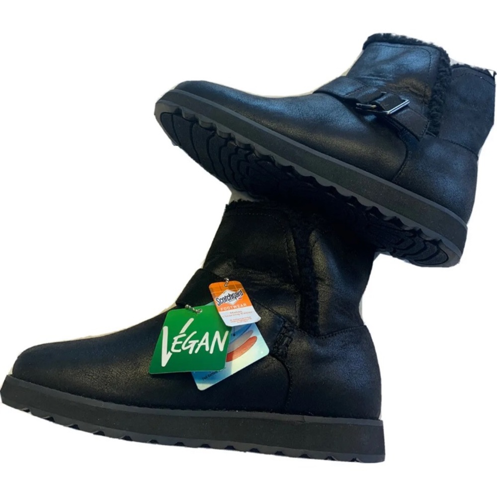 Skechers Keepsakes 2.0 Cabin Feels Womens Winter Snow Boots Black Vegan NEW - Picture 8 of 8